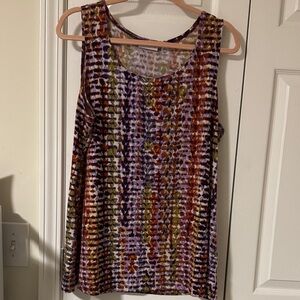 Susan Graver Purple and Brown Patterned Tank Top